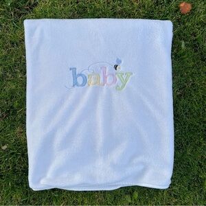 Y2K Carter’s Plush Embroidered Baby Blanket Pastel BABY Bee Soft Cozy 30x40 GUC